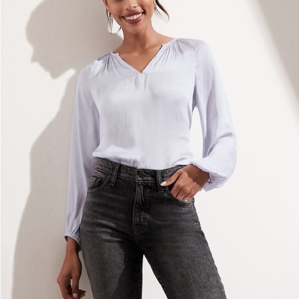 Banana Republic Satin Balloon Sleeve Blouse